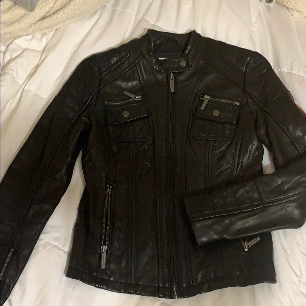 Michael Kors Leather Moto Jacket